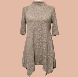 💸 $2 ADD-ON Caution To The Wind Gray Mock Neck Shirt